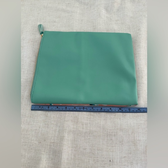 Rachel Pally Reversible Fold Over Clutch Purse Paradise Coral Vegan Leather - Picture 3 of 10